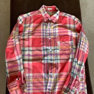 J. Crew Slim Indian madras shirt in red, size M